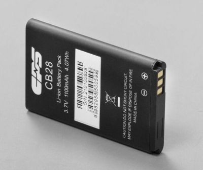 cb28-cp228-battery The CB28 battery for CP228 walkie-talkie is a rectangular lithium-ion pack (3.7V 1000mAh 4.07Wh) with gold contacts and warning text on the side.