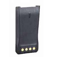 hytera-bl2008-2000mah-li-ion-battery Hytera PD4xx Battery BL1504: a black rechargeable two-way radio battery pack with four gold contacts, displayed upright against a white background.