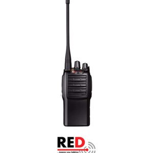 The Lynx PT400 Professional Licence-Free Walkie-Talkie—a black hand-held radio with aerial, control knobs, and buttons—is shown above the RED logo and the text "keeps you talking.