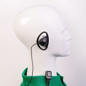 D-shaped earpiece/microphone for walkie-talkies EPM01