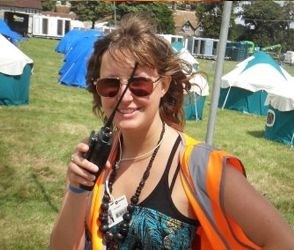 Walkie Talkie user at outdoor event