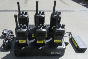 Motorola CP040 hire walkie talkie radios on charger