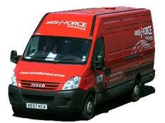Photo of Parcelforce delivery van used for our two-way radio hires